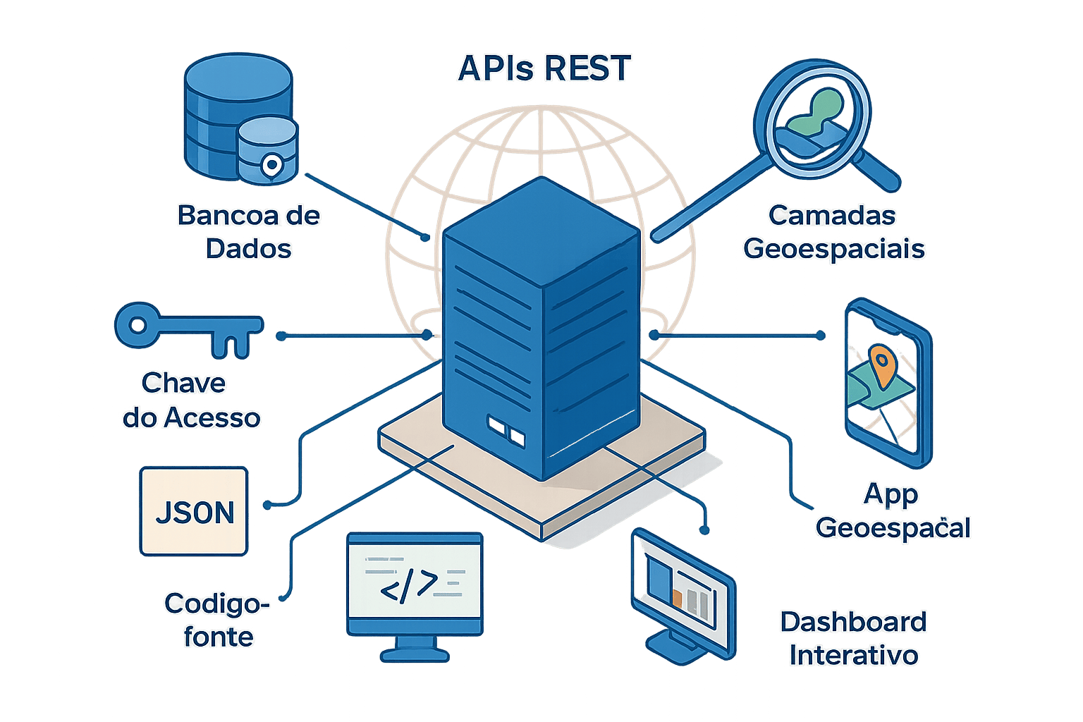 Ilustração Sistemas e APIs Geo